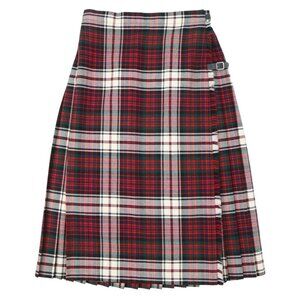 Vtg Strathmore Forfar Scotland 100% Wool Plaid Tartan Pleated Kilt Midi Skirt 12